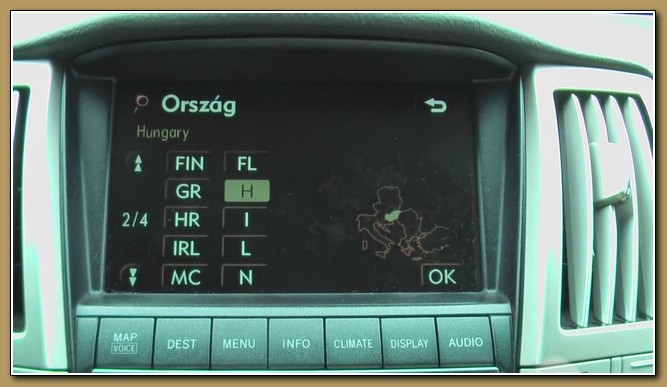 Lexus RX400h navigáció magyarítás